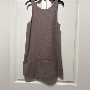 Zara Brown Tweed Sleeveless Midi Shift Dress